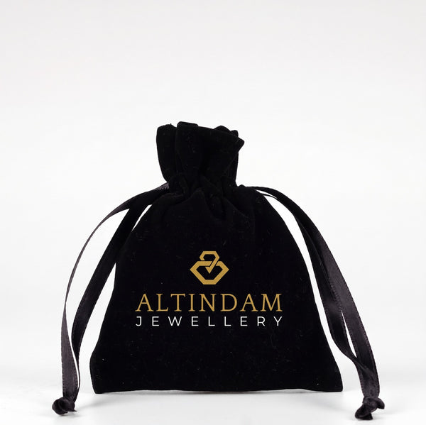 Personalized Velvet Rose Drawstring Pouch – Black – 4" × 5" (10 × 13 cm) - Pamusan.com