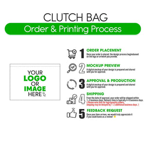 Black Clutch Bag 8"x6" – Custom Logo Cosmetic & Personalized Makeup - Bridesmaids - Pamusan.com