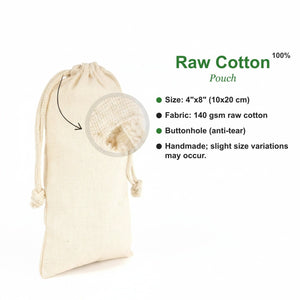Blank Cotton Drawstring Pouch – 4"x8" (10x20 cm) Natural Muslin Favor Bag - Pamusan.com