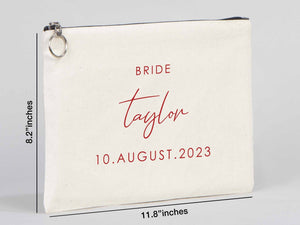 Clutch Wedding Gift - 12"W x 8"H Custom Cotton Big Clutch Bag - Wedding cotton clutch gift - Pamusan.com