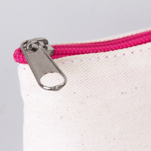 Fabric Pencil Case – 8"x4" Fuchsia Zippered Cotton Pouch (Blank) - Pamusan.com