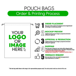 Fabric Pouch 6" W x 8" H (15.5 cm x 20 cm) - Short Handle (Customize) - Pamusan.com