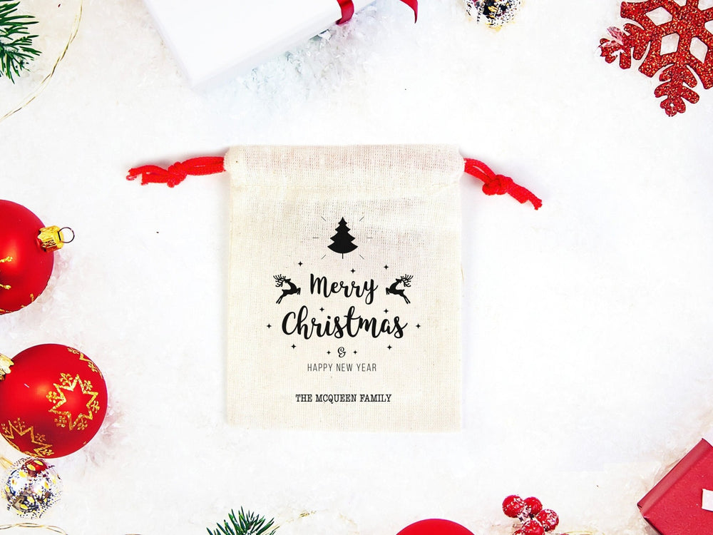 Merry Christmas & New Year Pouch Bags – Custom Cotton Gift Bags | Pamusan