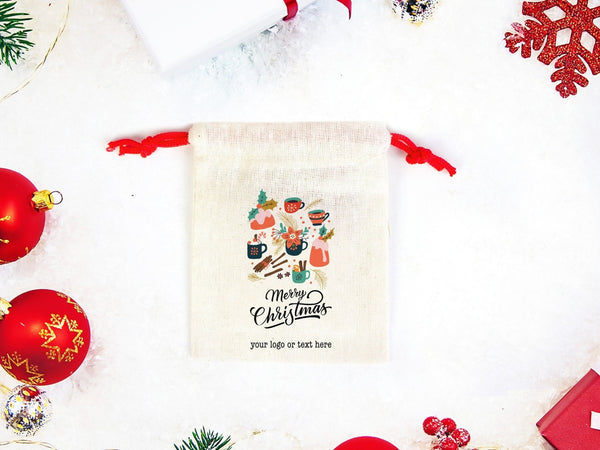 Custom Merry Christmas Bags – Personalized Cotton Gift Pouches for Family & Company | Pamusan
