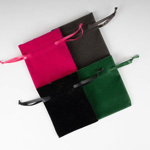 Personalized Velvet Rose Drawstring Pouch – Anthracite – 4" × 5" (10 × 13 cm) - Pamusan.com