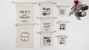 Bachelorette Hangover Kit Bags – Custom Name Recovery Pouch for Weddings & Parties