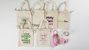 Sachets cadeaux personnalisés 15 x 20 cm | Sachets cadeaux en mousseline de coton avec cordon de serrage